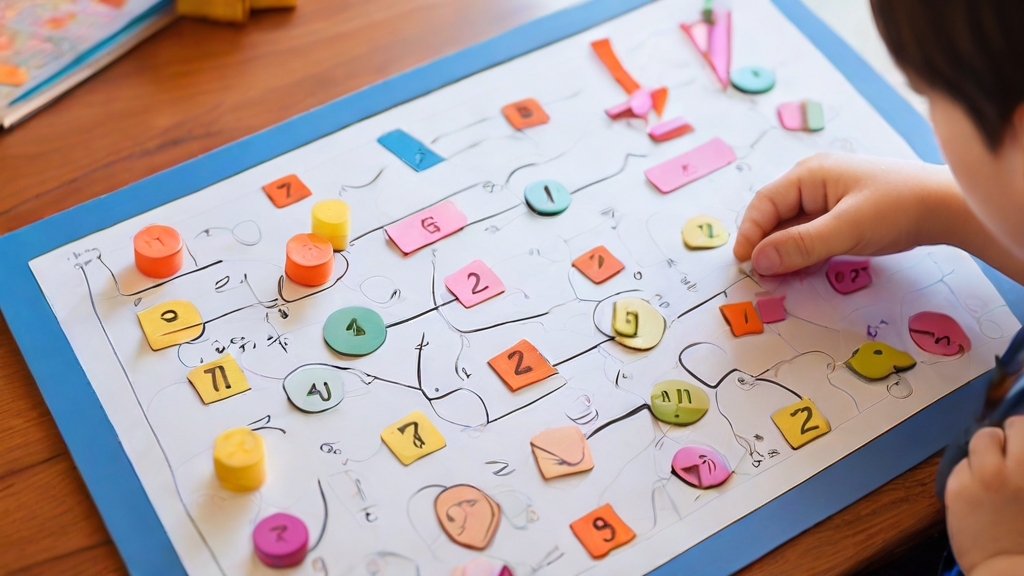 Child playing a math learning game, turning abstract mathematical concepts into engaging activities