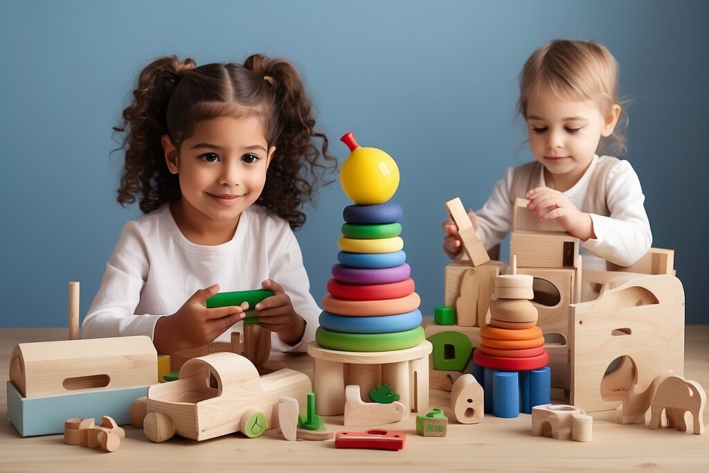 Various types of eco-friendly educational toys
