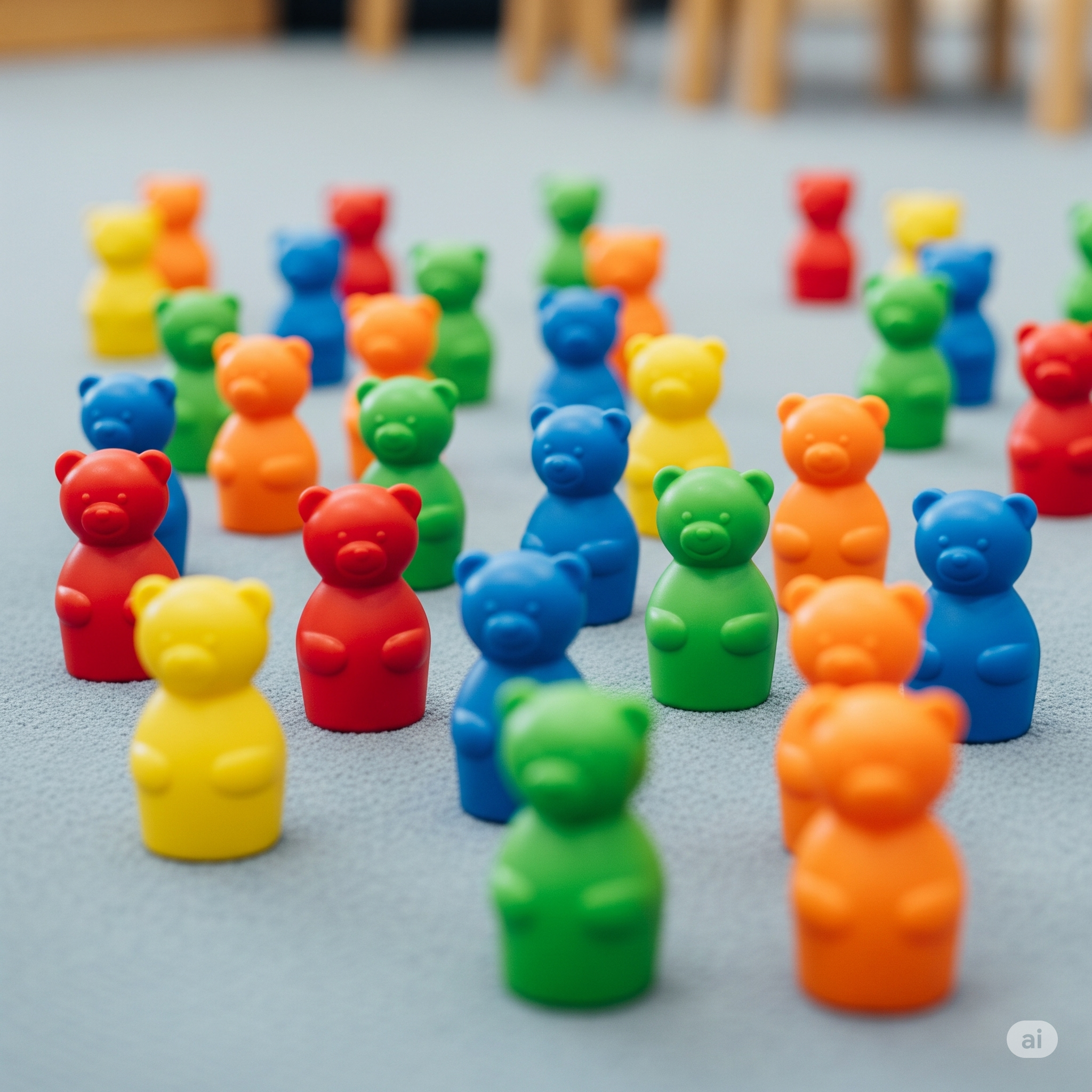 Colorful counting bears for kindergarten math activities
